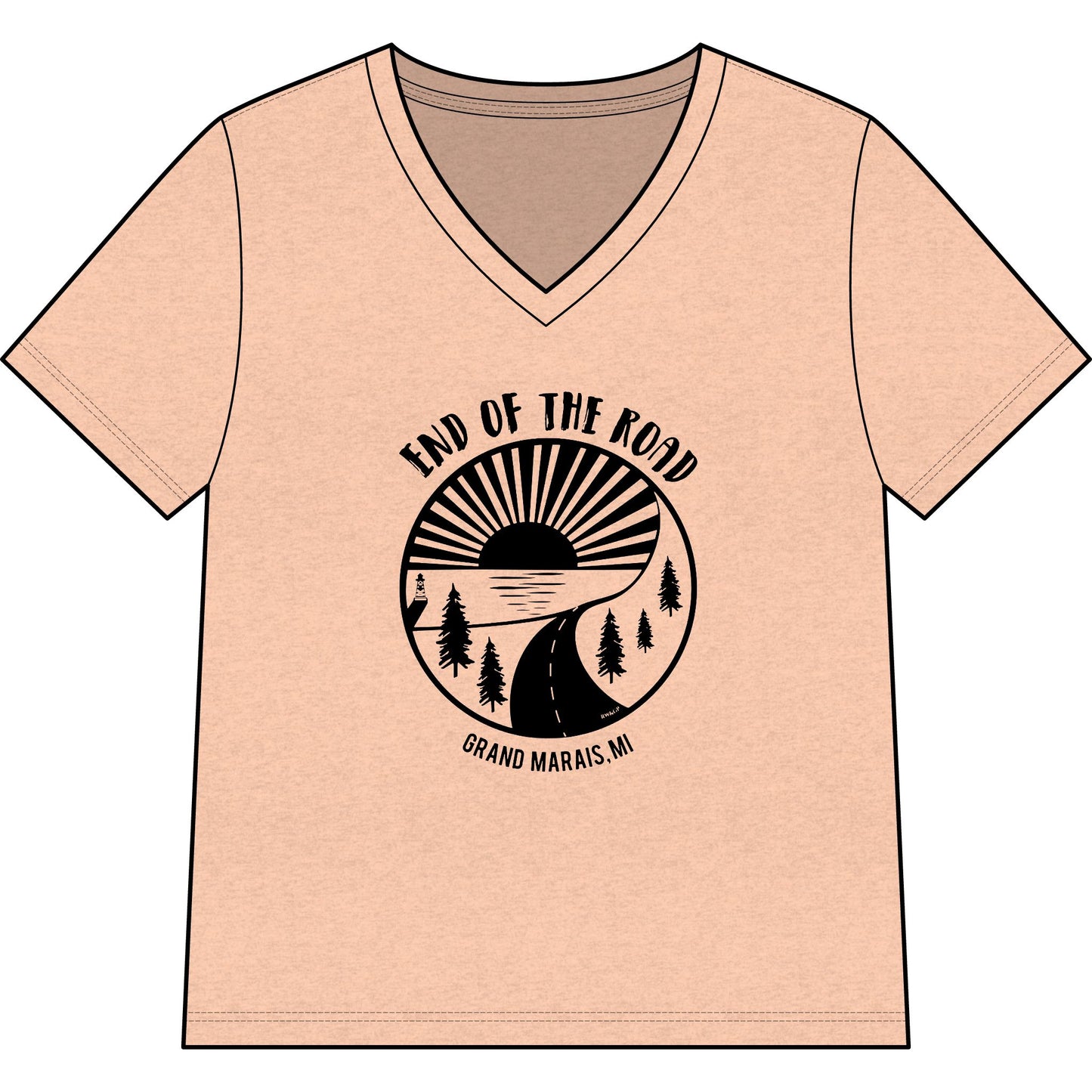 Women’s V-Neck Tee – Black Logo